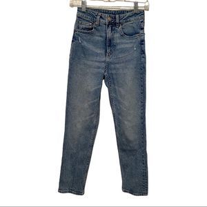 &Denim high rise slim straight jeans size 0